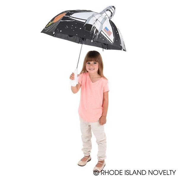 Kids 3D Space Umbrella, Rocket Handle Fun Designs. QTY DISCOUNTS – FREE GIFT