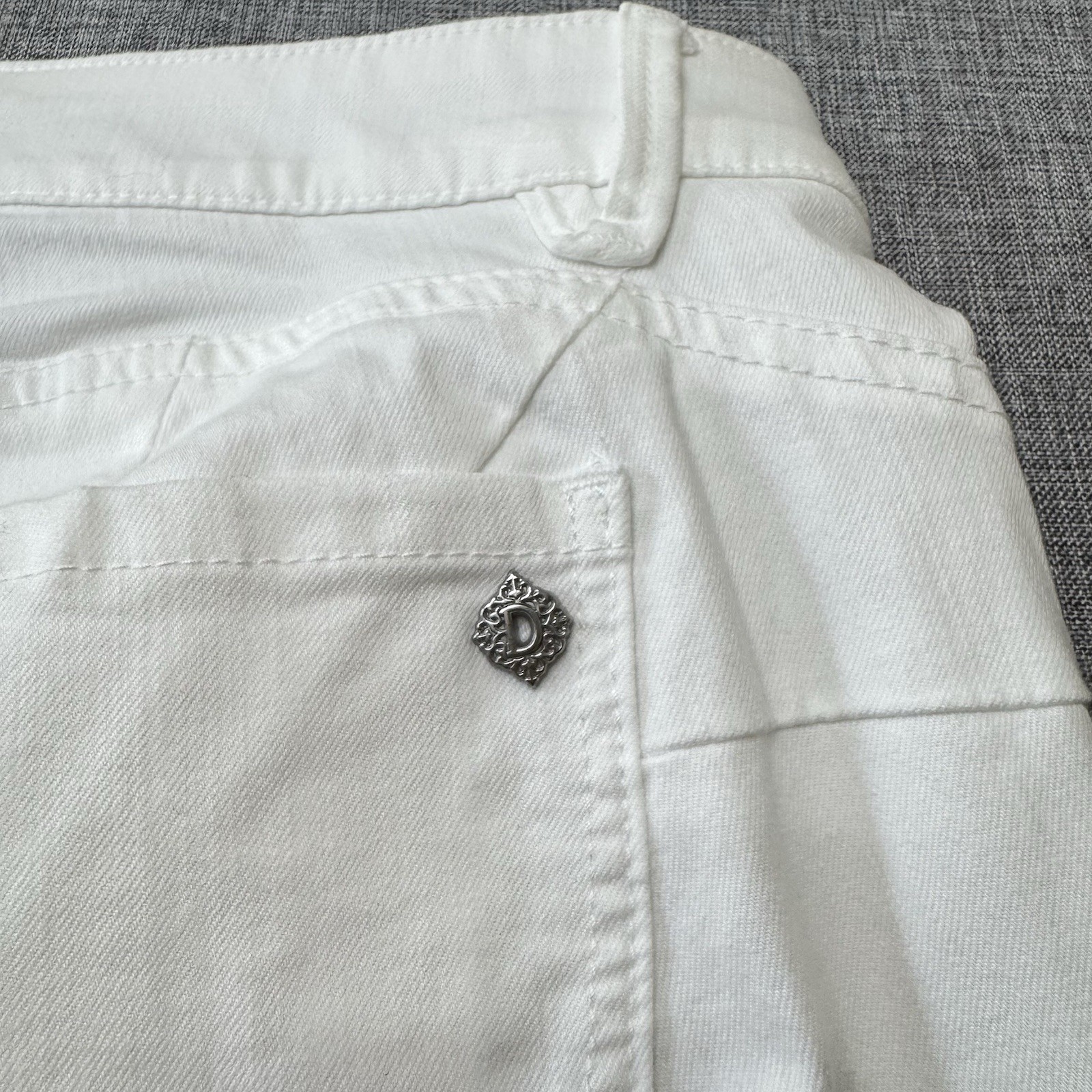 Democracy Ab Solution Optic White Ankle Skimmer 16W Cropped Jeans Stretch Denim