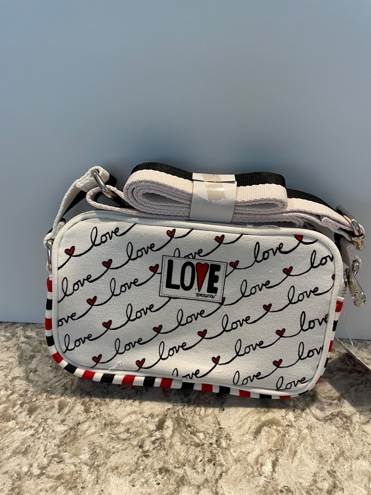 Brighton love scroll crossbody bag red, black and white new with tags