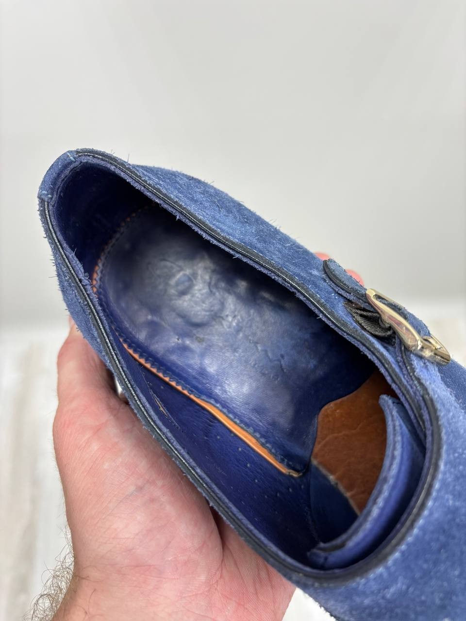 Mens shoes Santoni Size 8 Color Blue Duties Paid (USA)