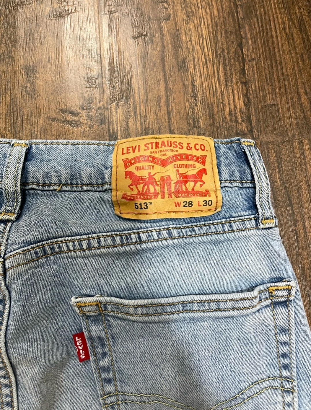 Levi’s 513 Slim Straight Jeans 28×30 Light Wash Men’s Denim
