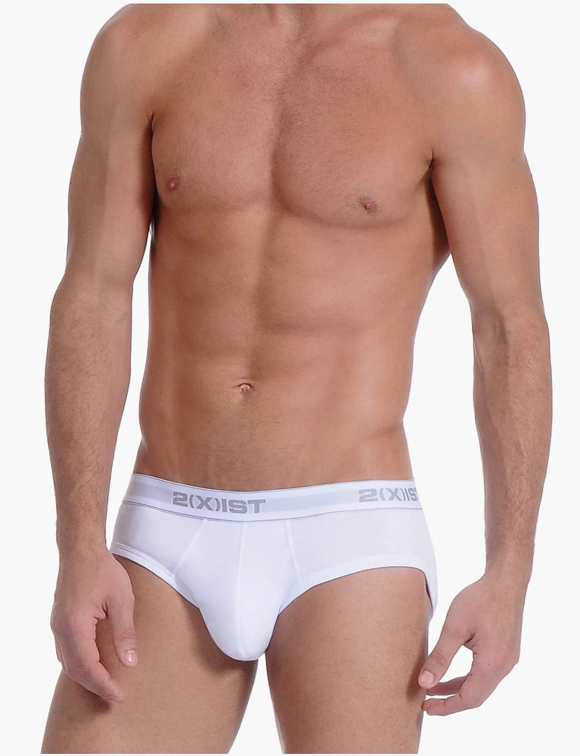 New 2(x)ist Essentials Mens White Cotton Pouch Brief Underwear sz XL 2xist #333