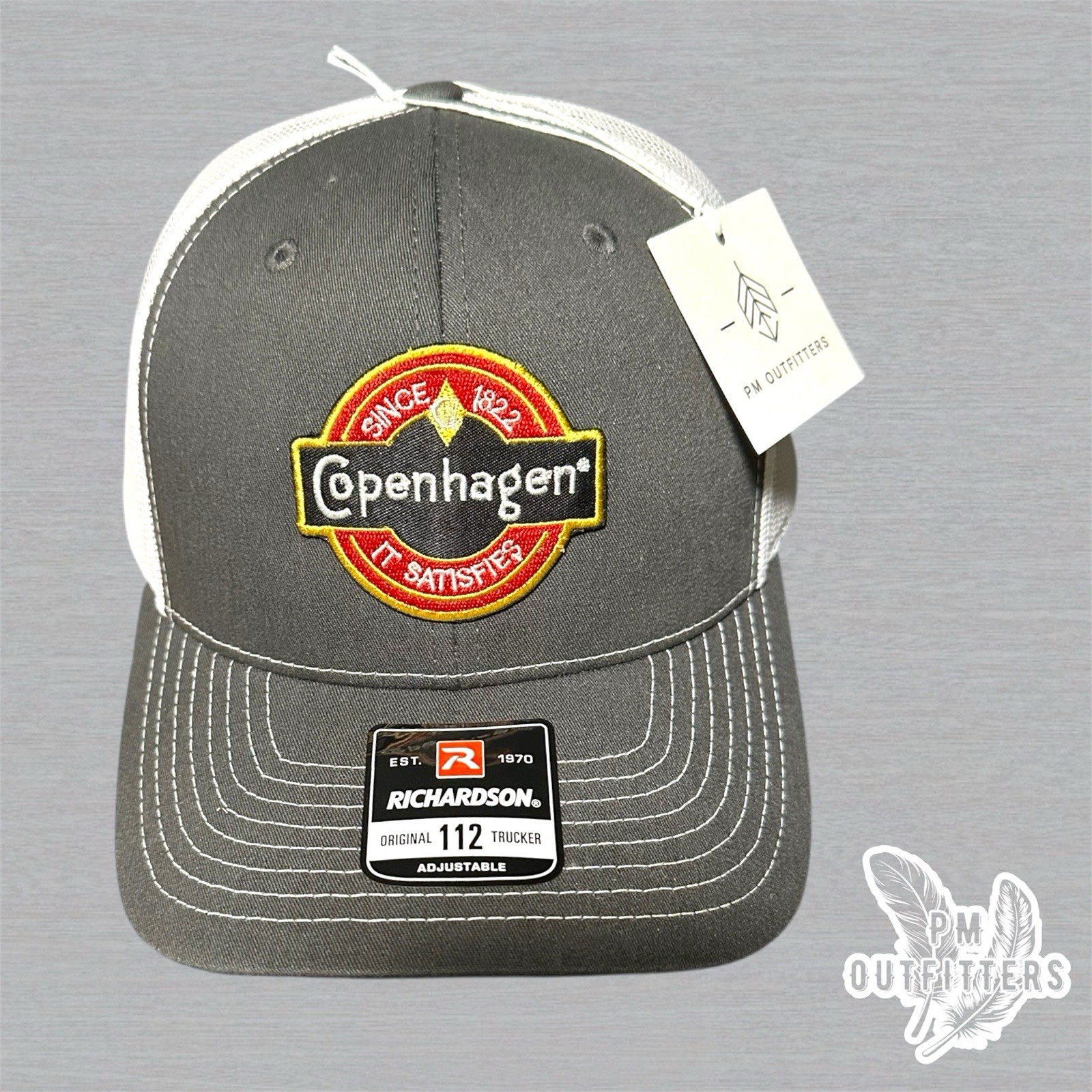 Vintage Retro Copenhagen Small Logo Embroidered Patch Richardson 112 Trucker Hat