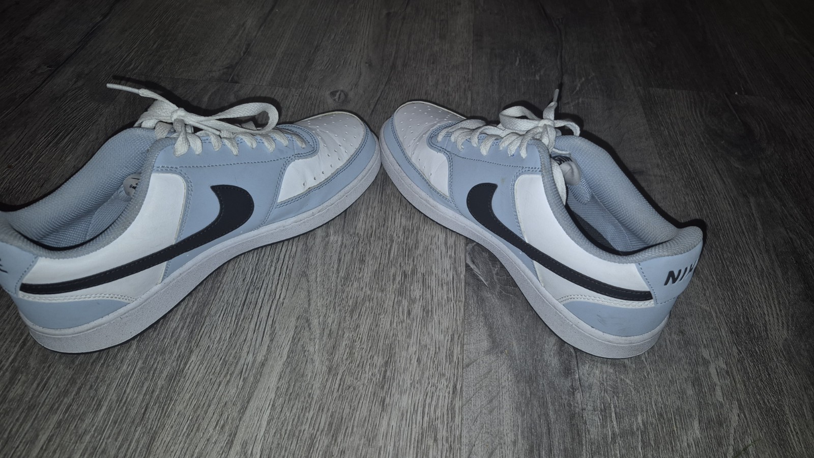 Nike Court Vision Low Size 10.5 University Blue/white Mens Worn Once