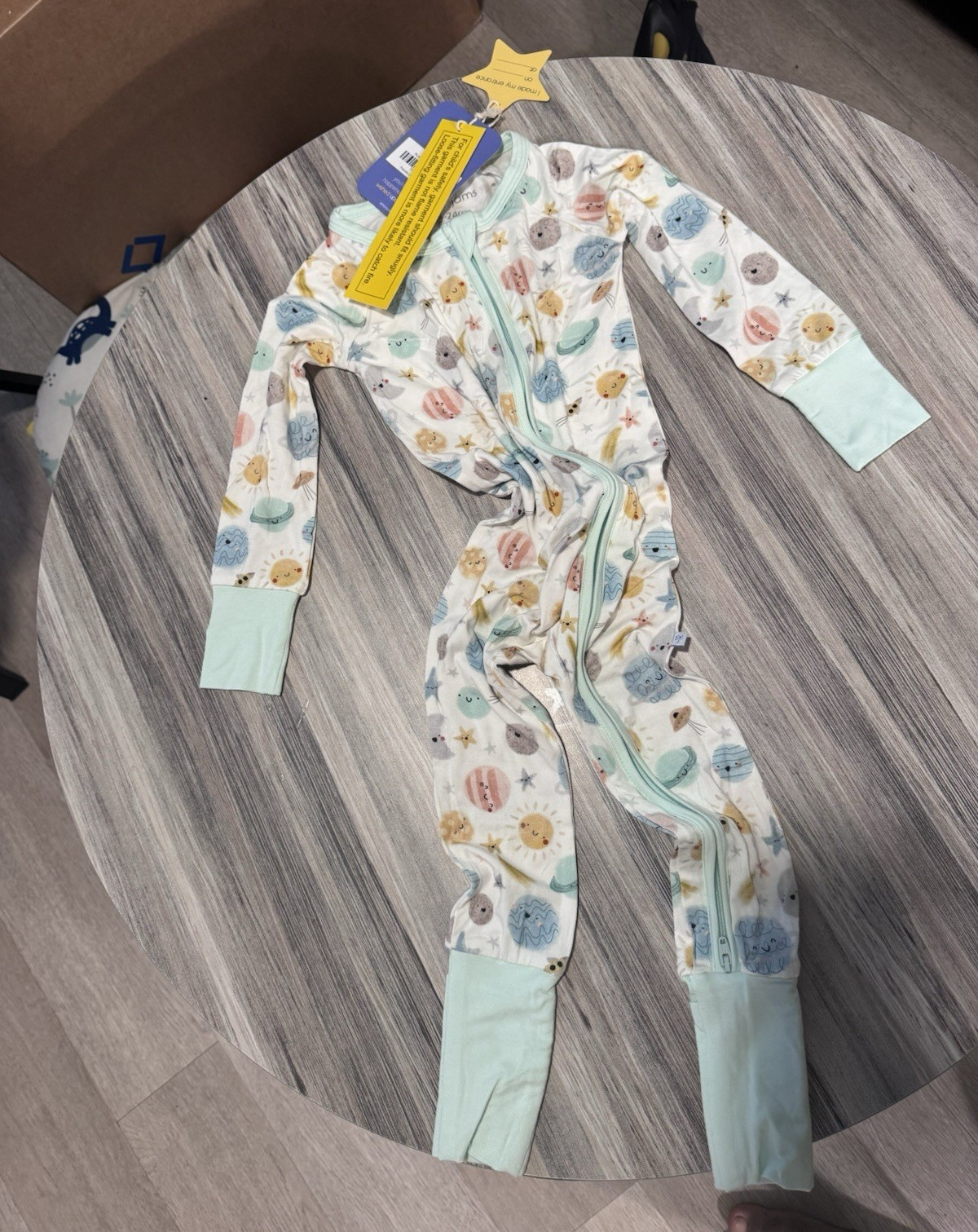 Tiny Jams Planets Zip Footless One-Piece Coverall Bamboo Viscose 18-24M