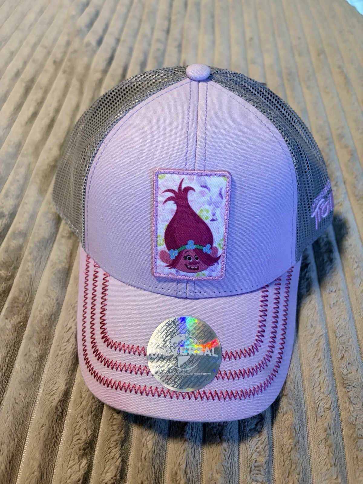 Girls Trolls Poppy Pink And Gray Trucker Hat