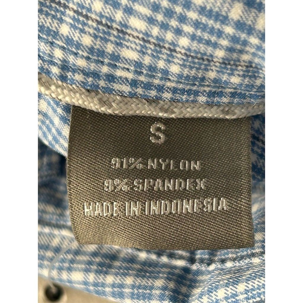 NEW Daniel Cremieux Performance Mens SMALL Blue Plaid Short Sleeve Shirt
