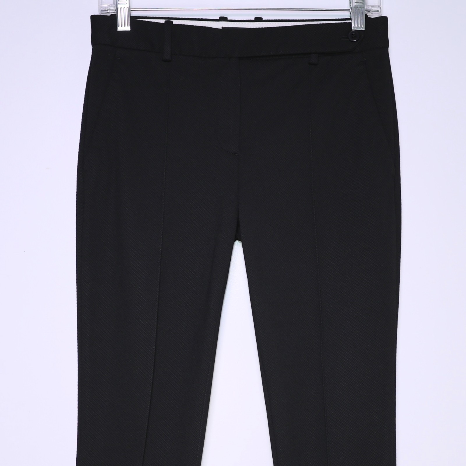 $285 THEORY – Black Pintuck Knit Twill 2 Slim Fit Pants – Women’s Size 2 🔥