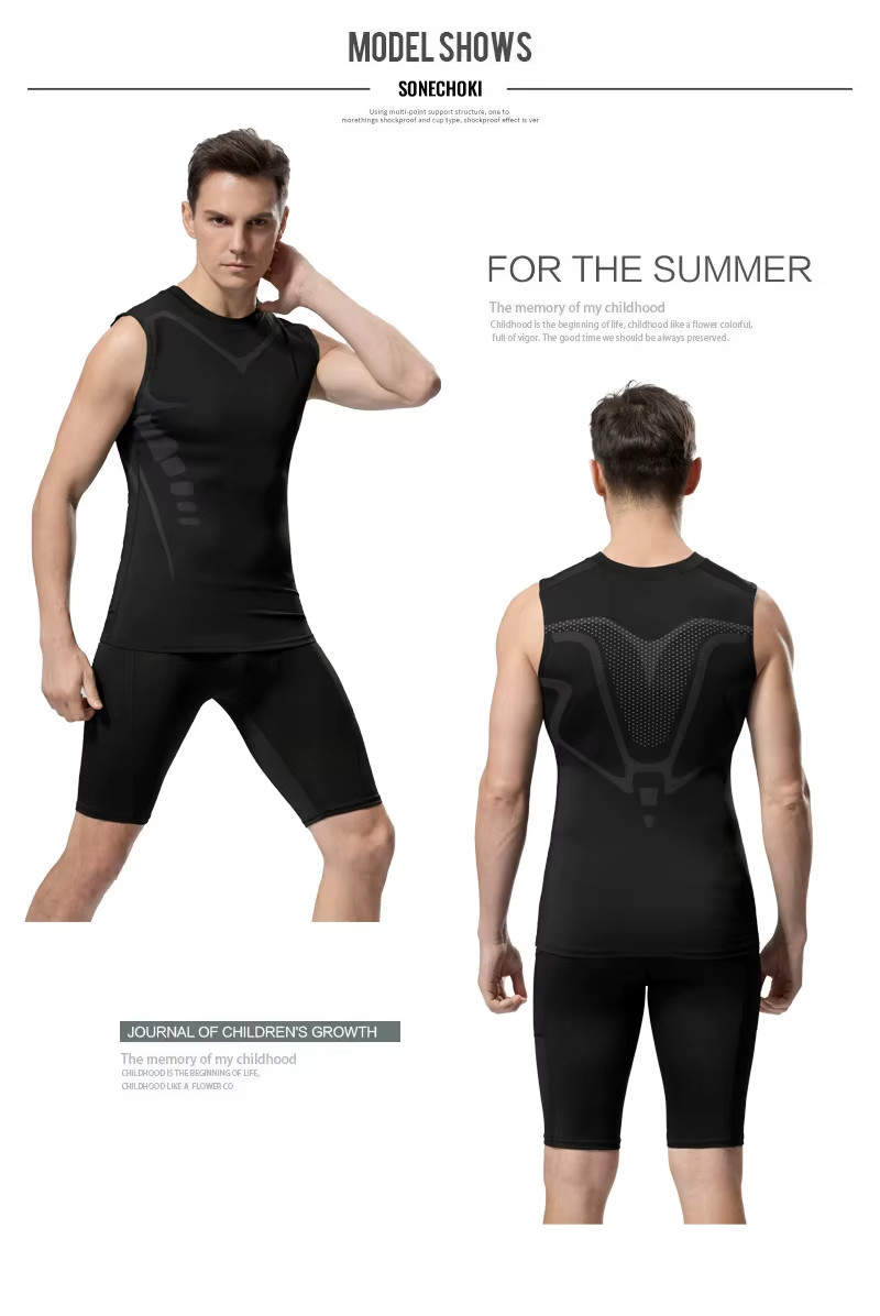 Men Athletic Compression Shirt Workout Shaper Tank Top Base Layer Sport Gym Vest