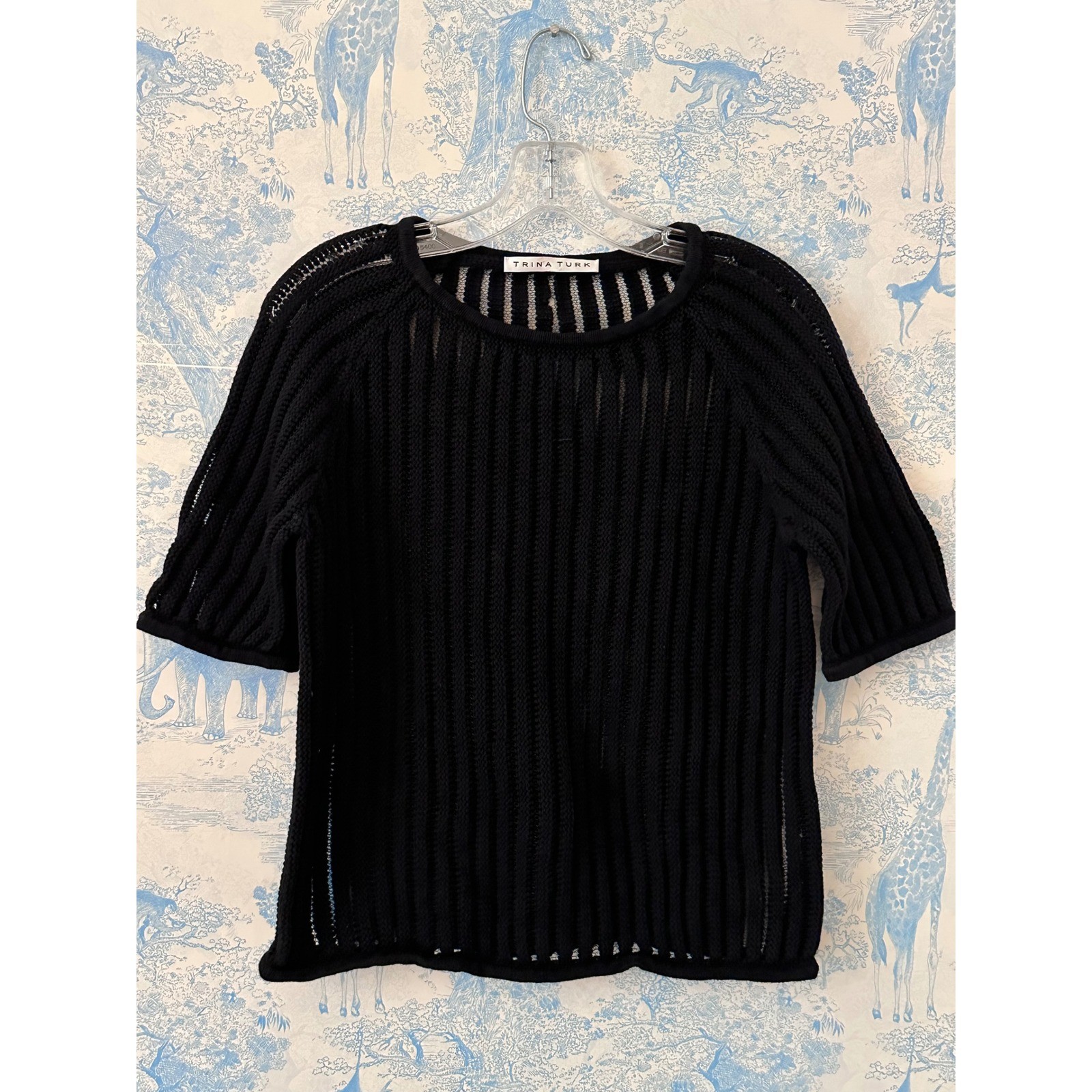 Trina Turk Open Knit Palm Beach Chic minimalist capsule wardrobe top