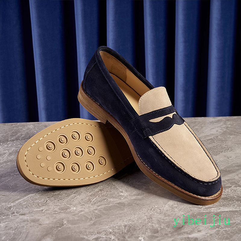 Vintage Men’s Real Suede Leather Slip On Loafers Dress Shoes Handmade Retro 2026