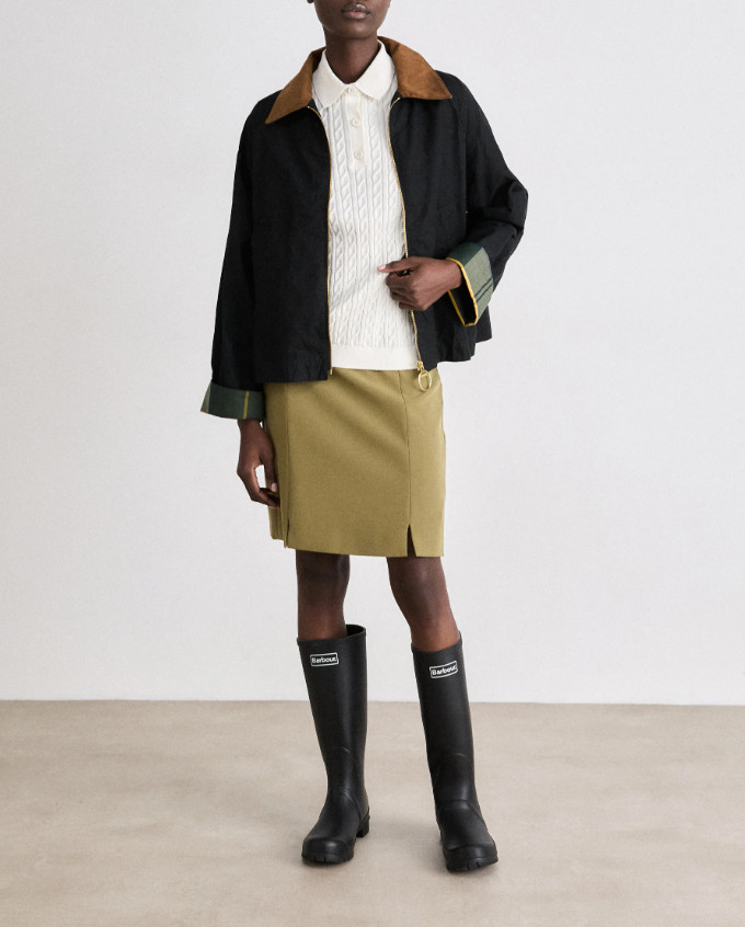 BARBOUR CATLIN SHOWERPROOF JACKET in Black MSRP$390 British Chic