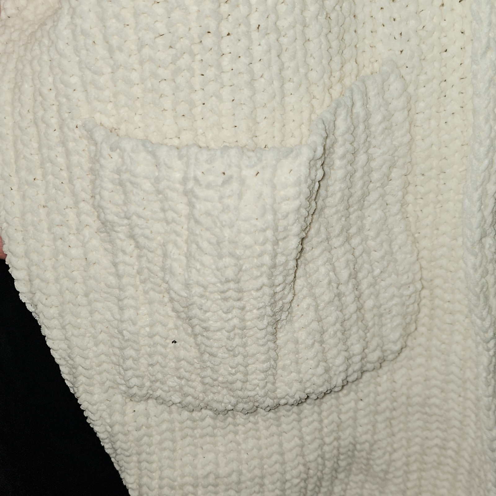 **FITS 3X** POL Cream Knit Open Front Cardigan Sweater w/ Pockets Women L