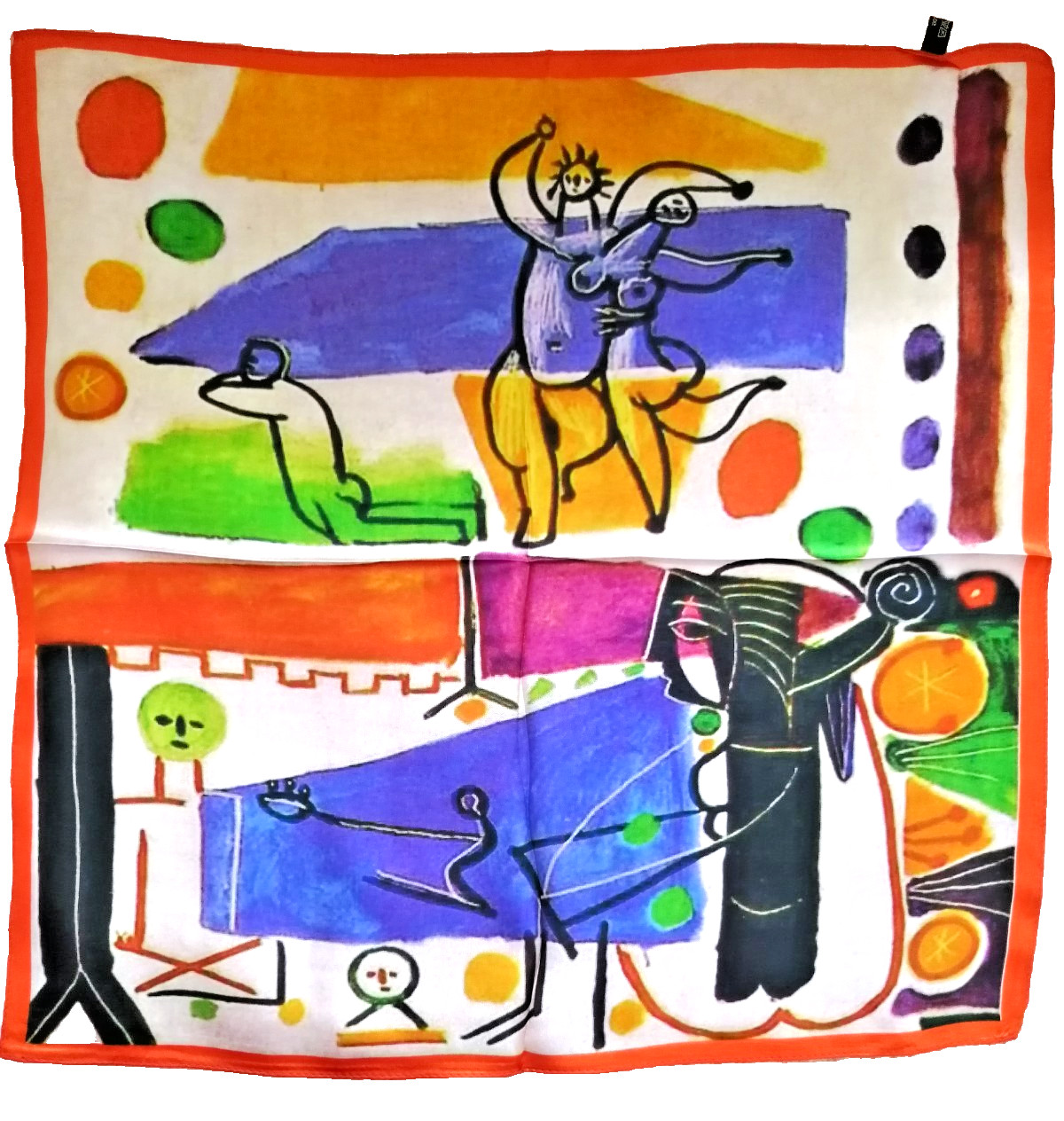 21″X21″Color Painting 2 Print Pure Mulberry Satin Silk12momme Scarf 53x53cm4125