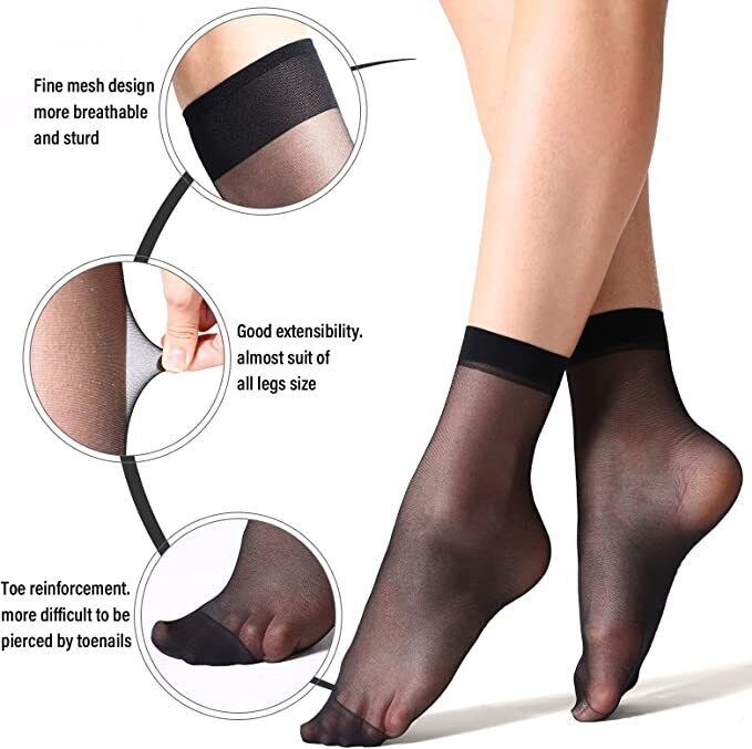 30Pairs Women Nylon Elastic Short Ankle Sheer Stockings Silk Short Socks Hot USA