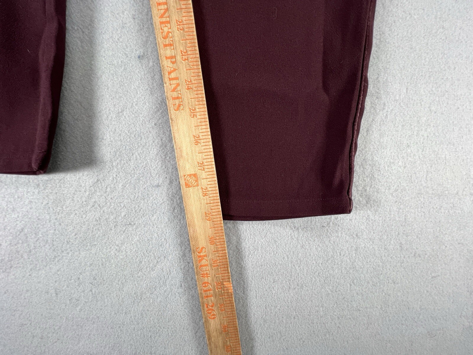 Lands End Pants Womens 12 Burgundy Slim Leg Crepe Elastic Waist Pull On Office