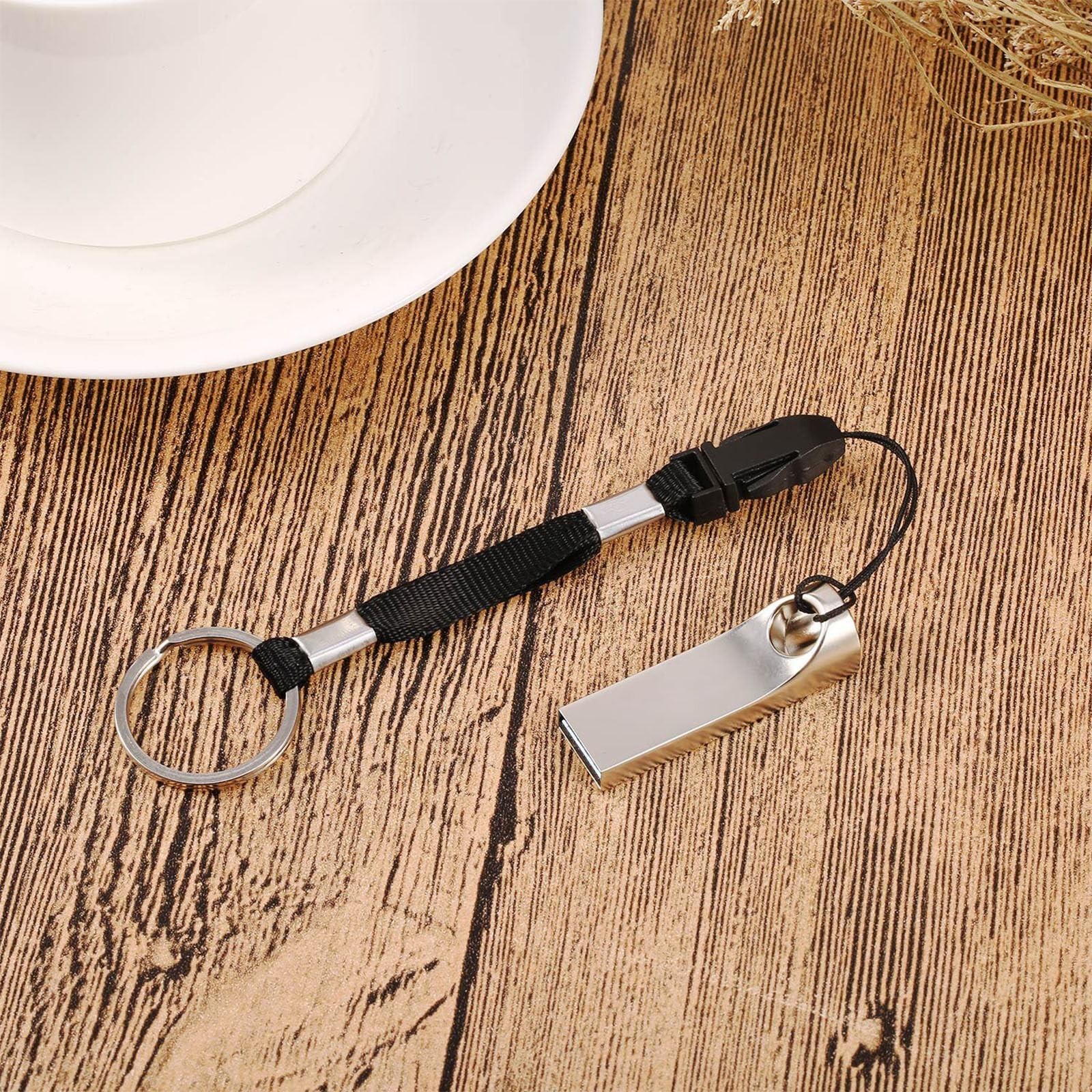200 Pcs Black Nylon Detachable Lanyard Strap for USB, ID Card, Keychain, MP3/MP4