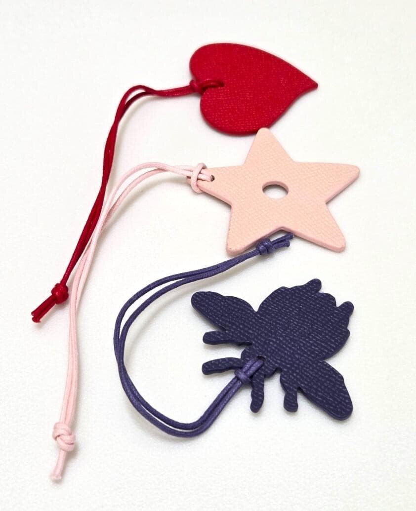 Christian Dior Novelty Bag Charm Set Heart Star Bee Boxed Auth