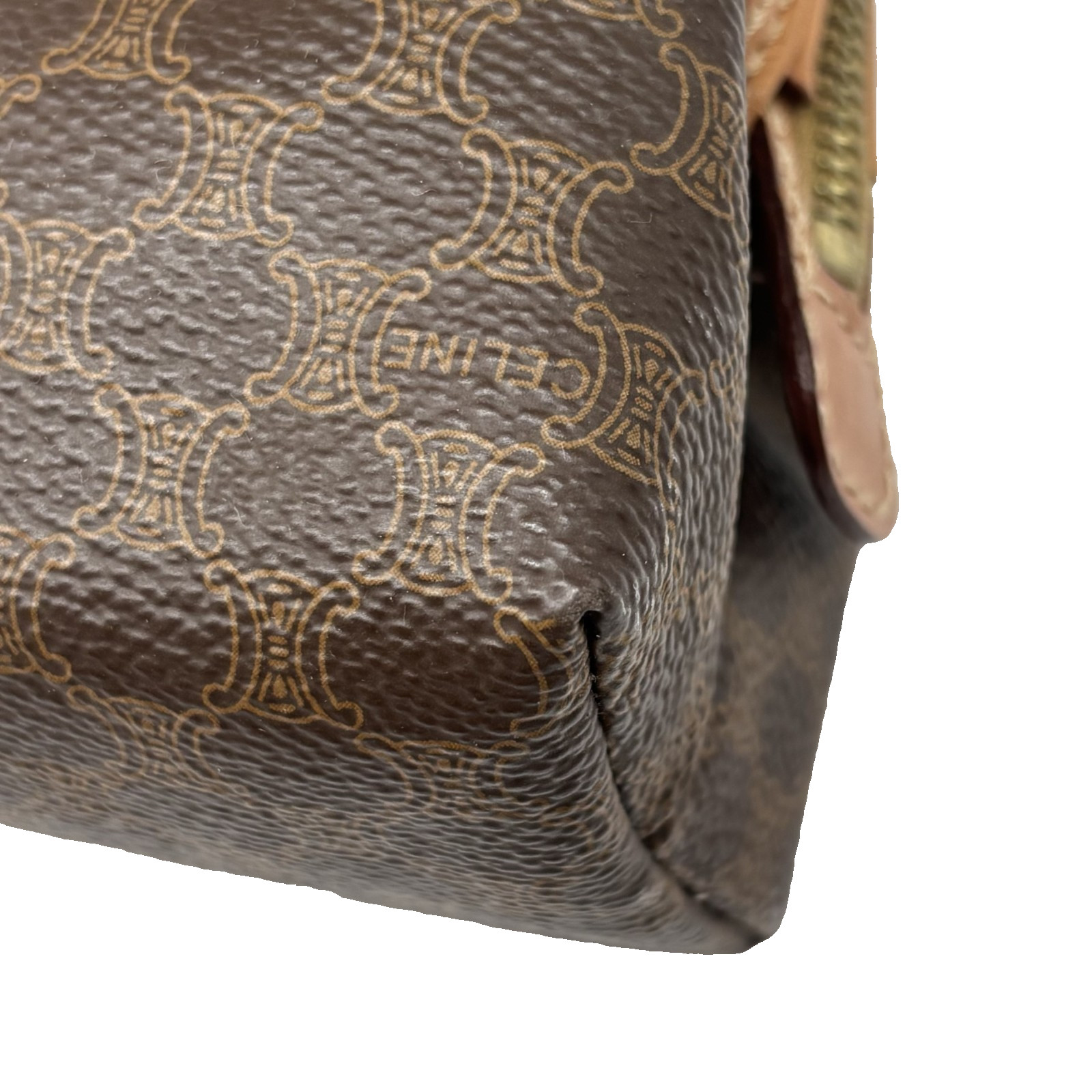 CELINE Macadam Cosmetic pouch leather PVC