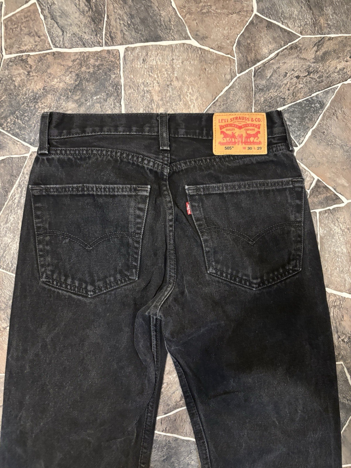 Levi’s 505 Black Jeans Men’s 30×29 Straight Leg Denim Pants
