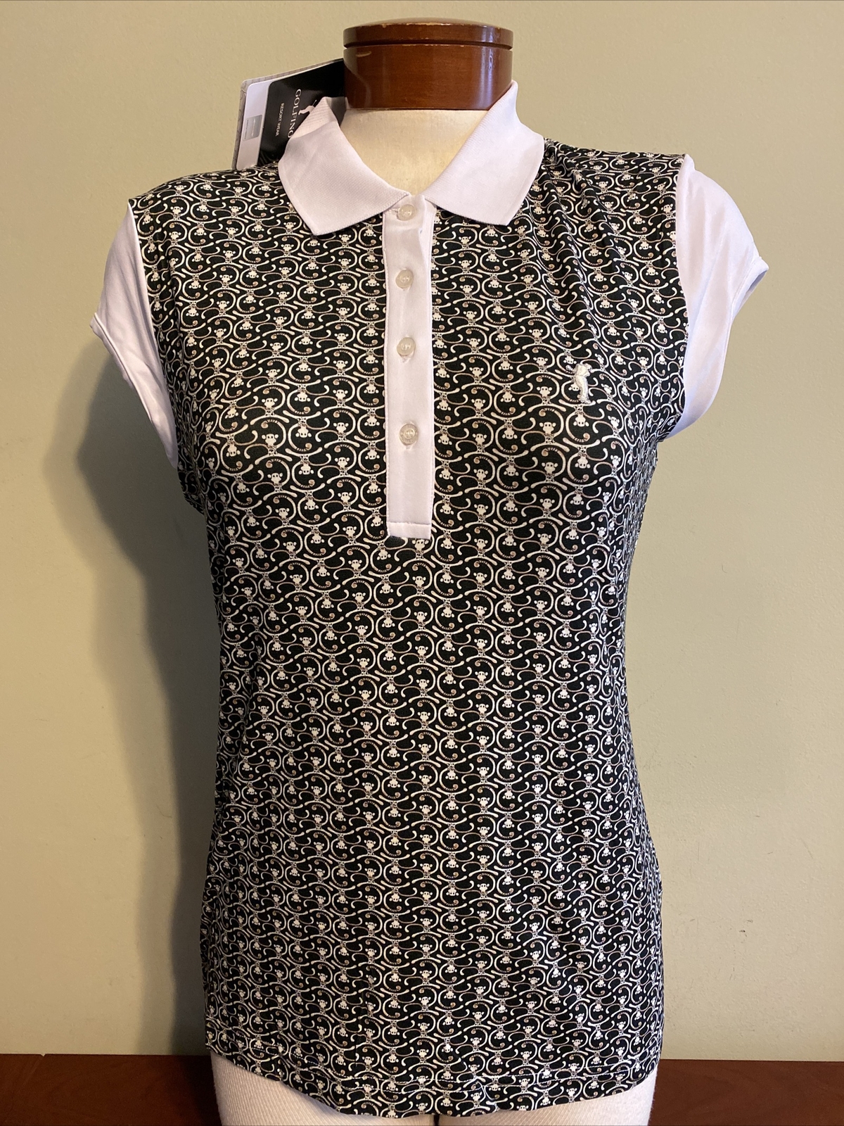 NWT Golfino Ladies Short Sleeve Polo 2330628 890 Black 4 6 8 10 12 14 16 18 NEW