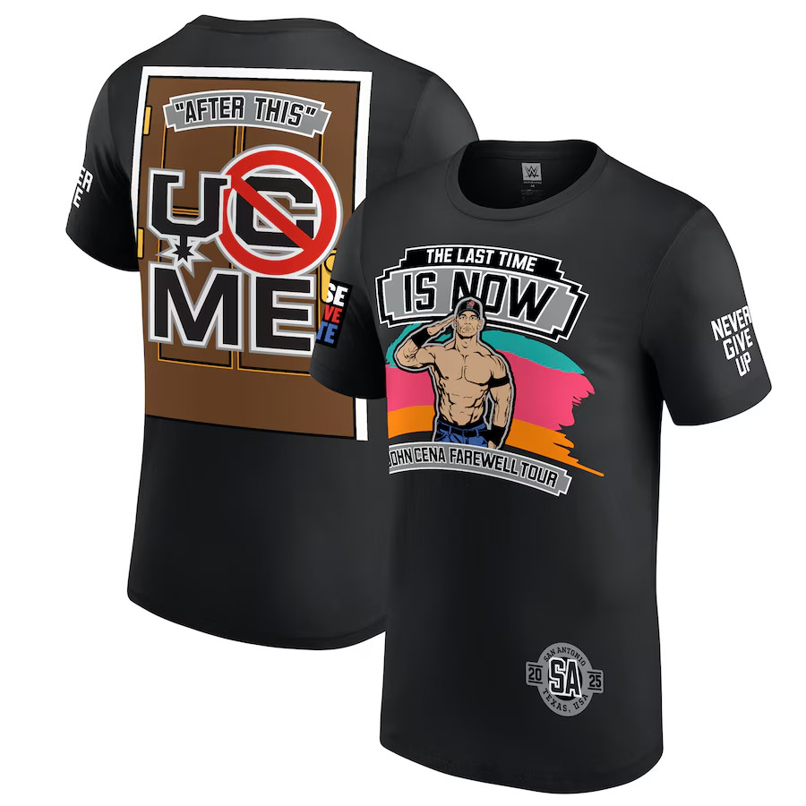 WWE Authentic John Cena San Antonio Spurs Shirt Farewell Tour Last Time is Now