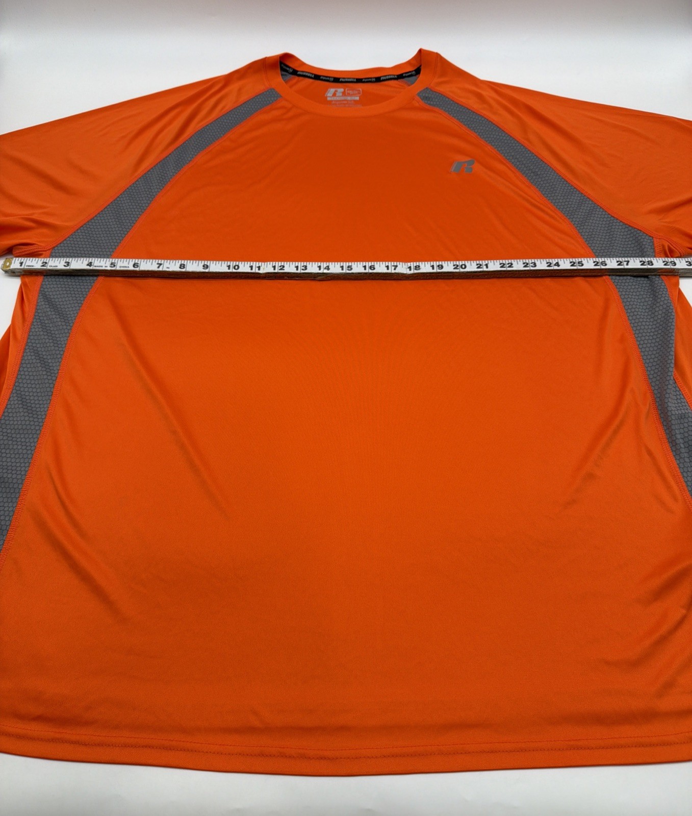 Russell Training Fit Dri-Power 360 T-shirt Men 5XL Orange & Gray Logo.#47854