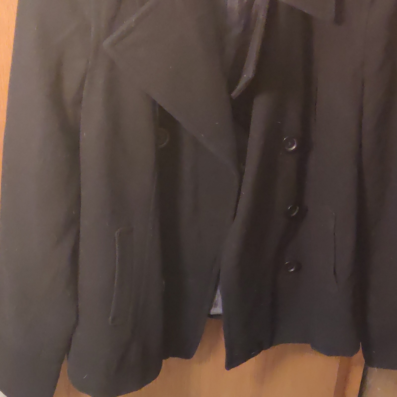 Old Navy Men’s Black Pea Coat Button Front Lined Pockets Size M
