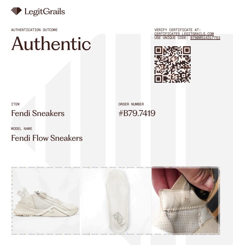 Fendi FF Flow Sneakers In White With Brown Accent – Women’s Size EU 38