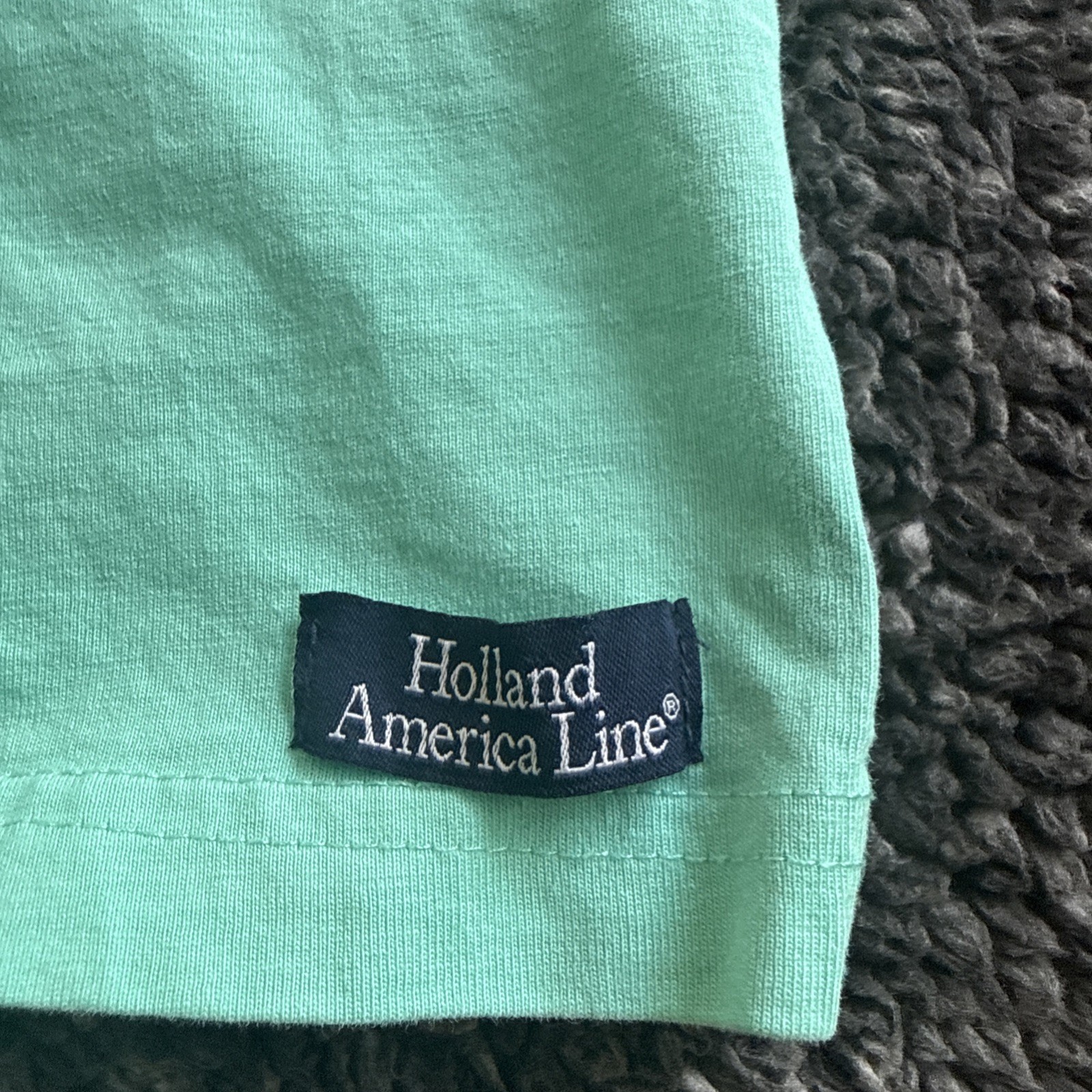 Holland America Line Mens Size XXL Light Neon Green Pocket Tee T-Shirt rare