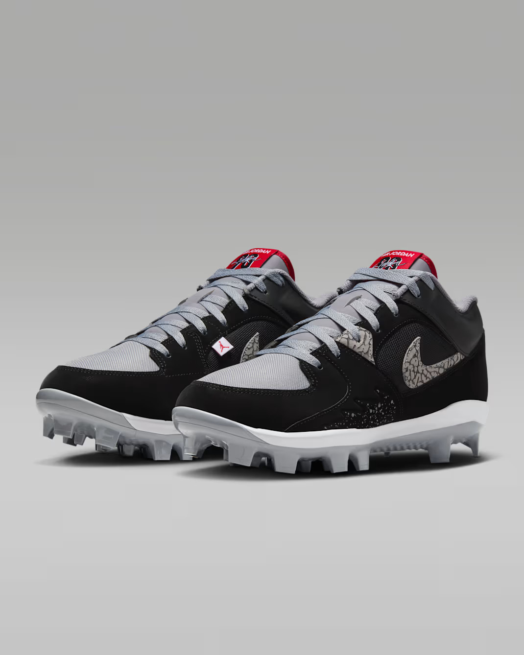 NIKE Jordan Stadium 90 Low MCS HQ0211 060 Black Gray White Fire Red Men Baseball