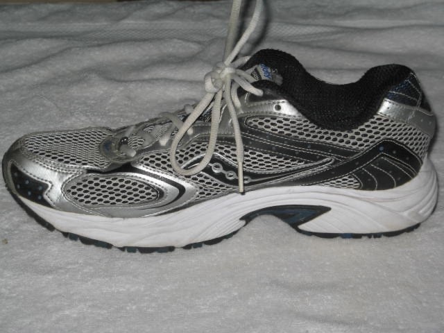Saucony Grid Cohesion 3 Mens 11.5 Running Shoes Silver Blue Black Gray 25042-14