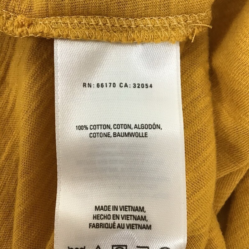 Anthropologie Postmark Womens Tunic Top Yellow Space Dye Cotton Slits XS New