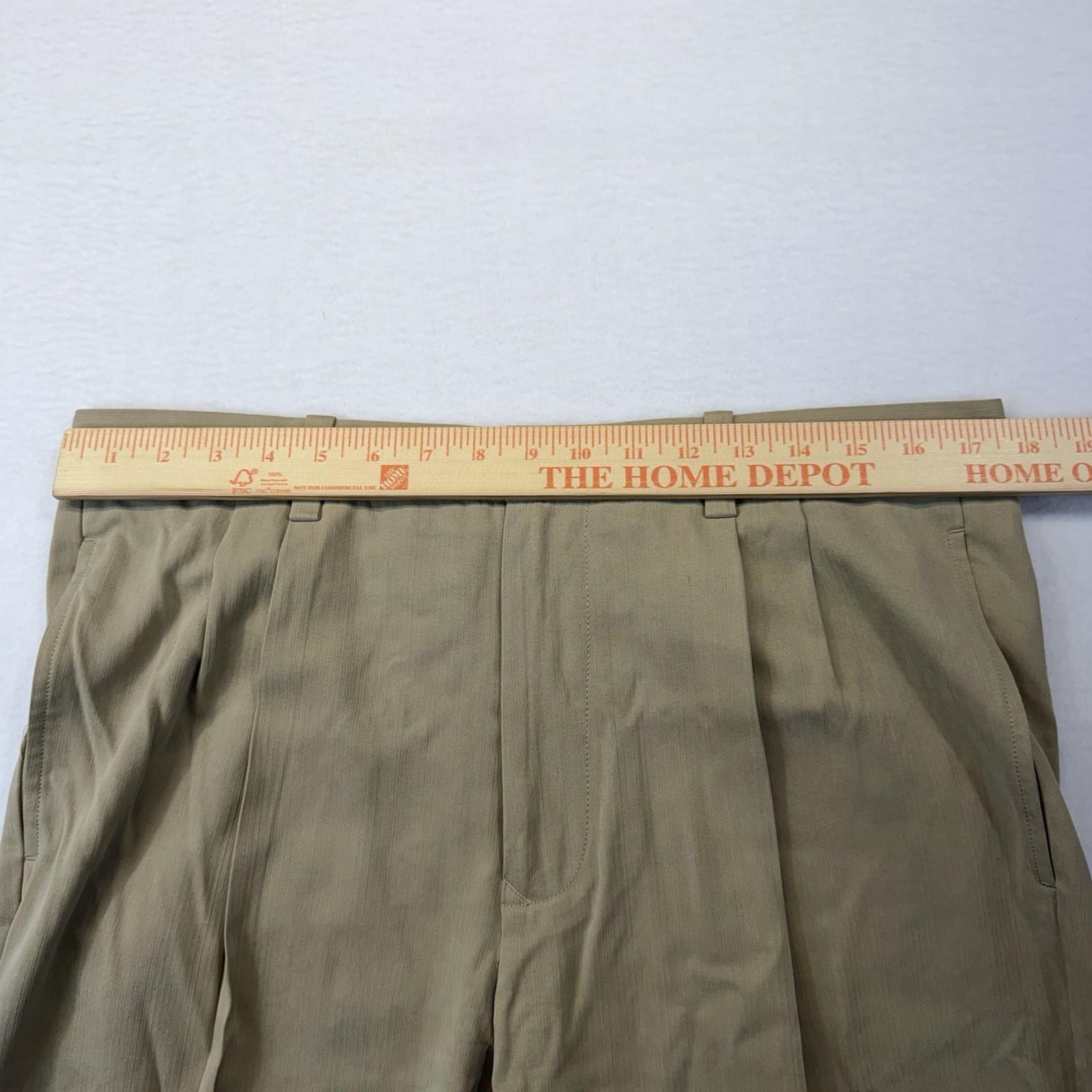 Tommy Bahama 80% Silk Rayon From Bamboo Trousers Dress Pants 34 x 30 Khaki Tan