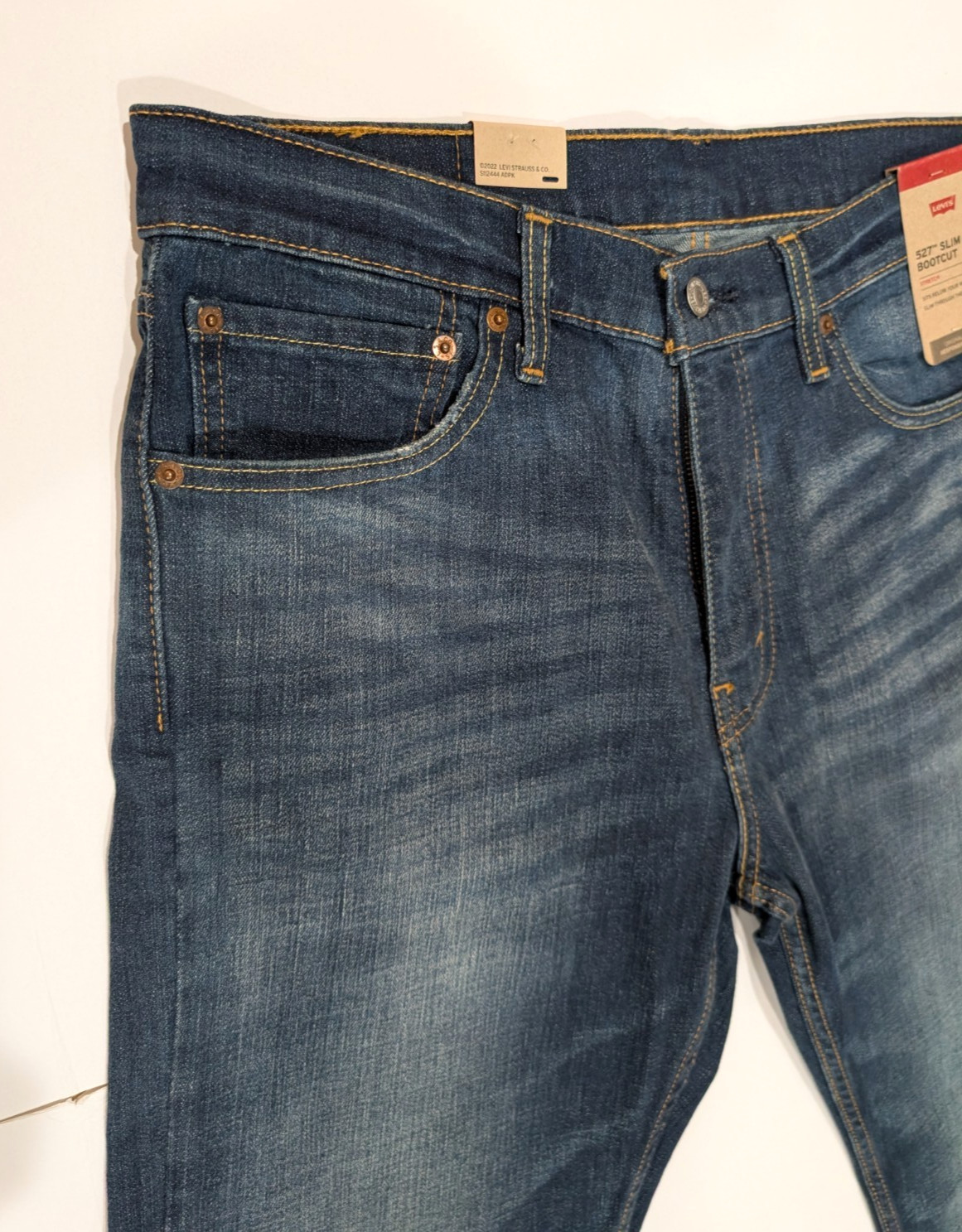 NEW Men’s Levi’s 527 Slim Bootcut Jeans Dark Wash Blue Size 34×34 NWT Ships Free