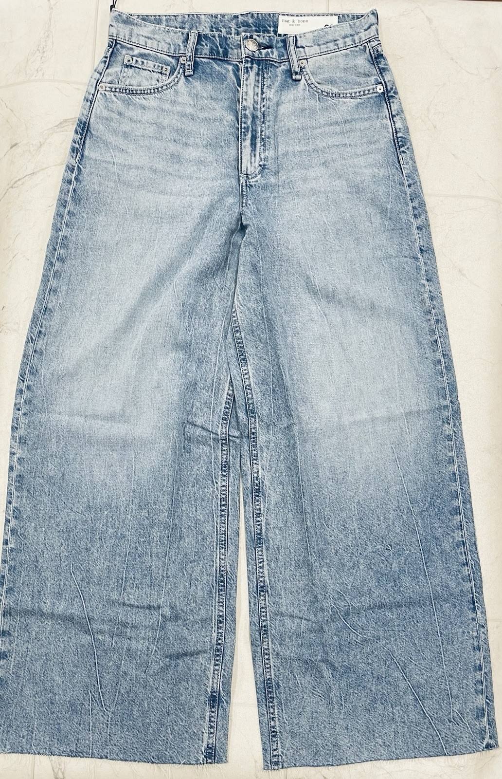 NWT Rag & Bone $278 The Featherweight Sofie High Rise Wide Leg In Mira Size:26