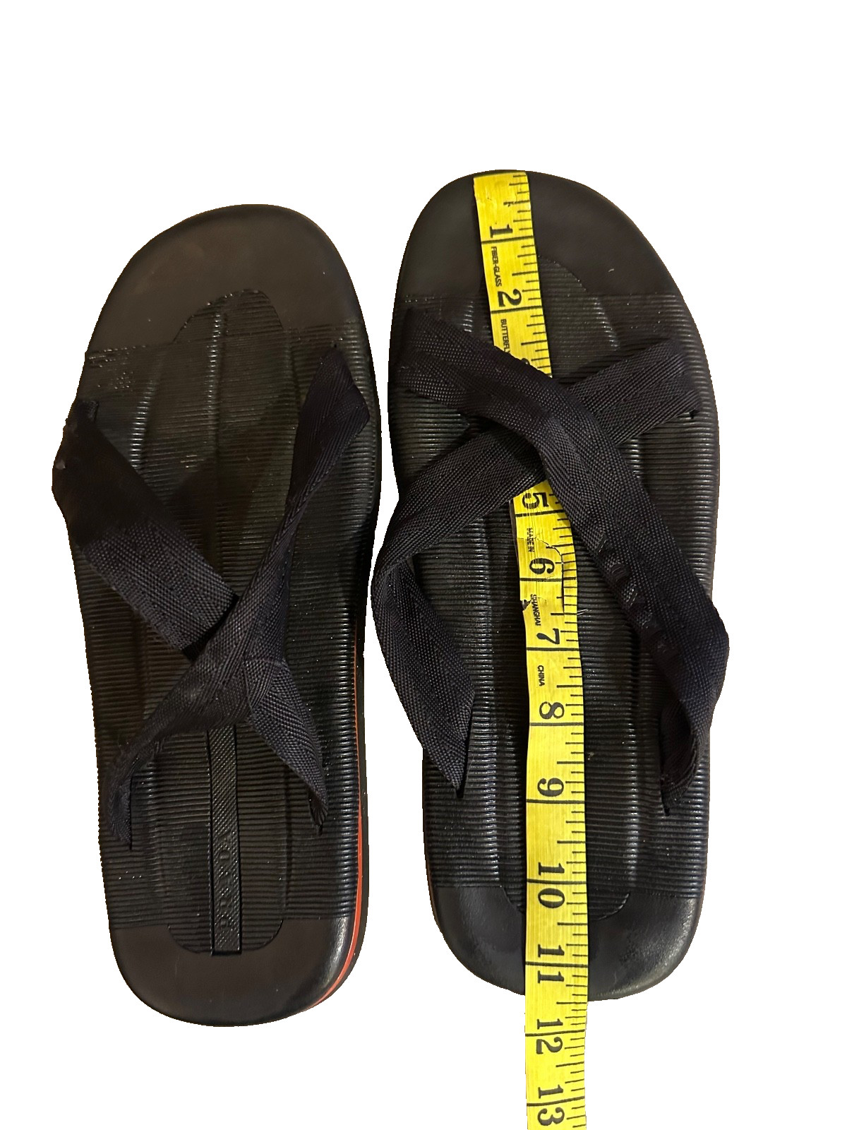 PRADA Sport ‘Cross Strap’ Nylon Rubber Black Sandals Size US 10/44