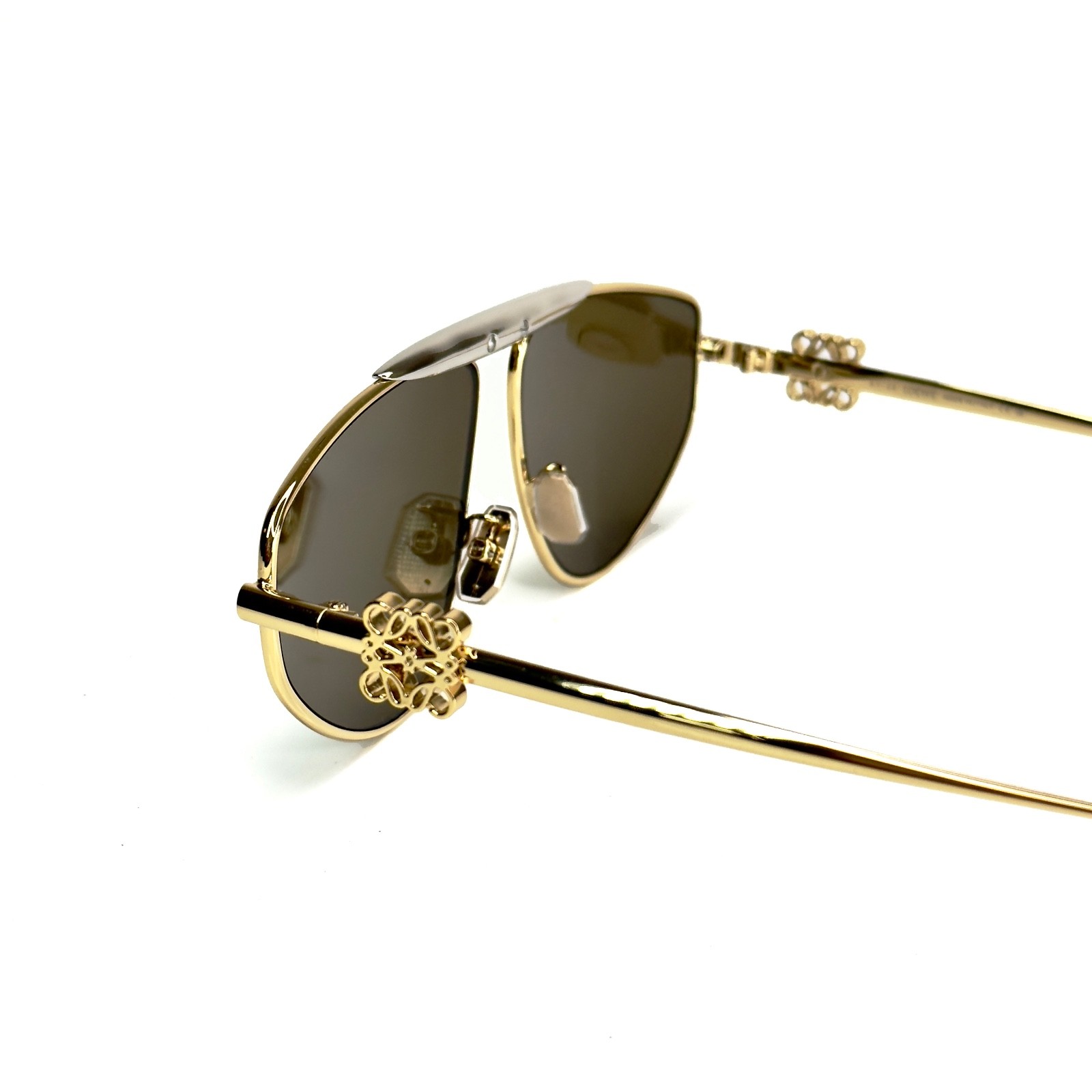 LOEWE LW40116U 40116 Metal 3D ANAGRAM Mask White Gold Mirrored Sunglass 25G