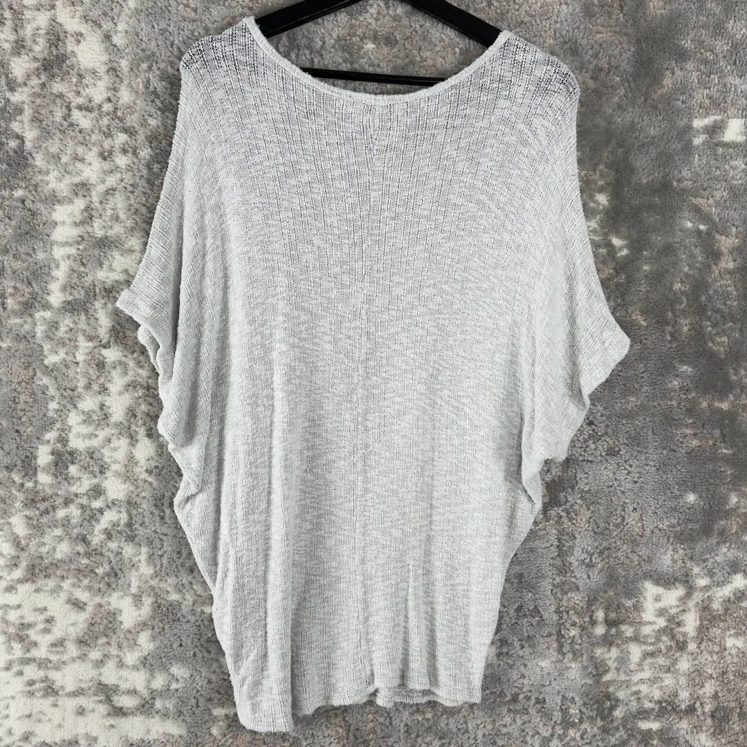 Andree By Unit Size OS Batwing Dolman Knit Sweater Top Gray Short Sleeve Womens
