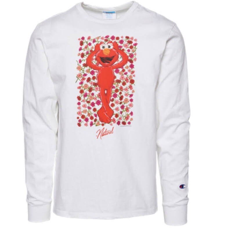 Champion x Sesame Street x Naturel Mens Elmo Floral Long Sleeve T-Shirt Size XL