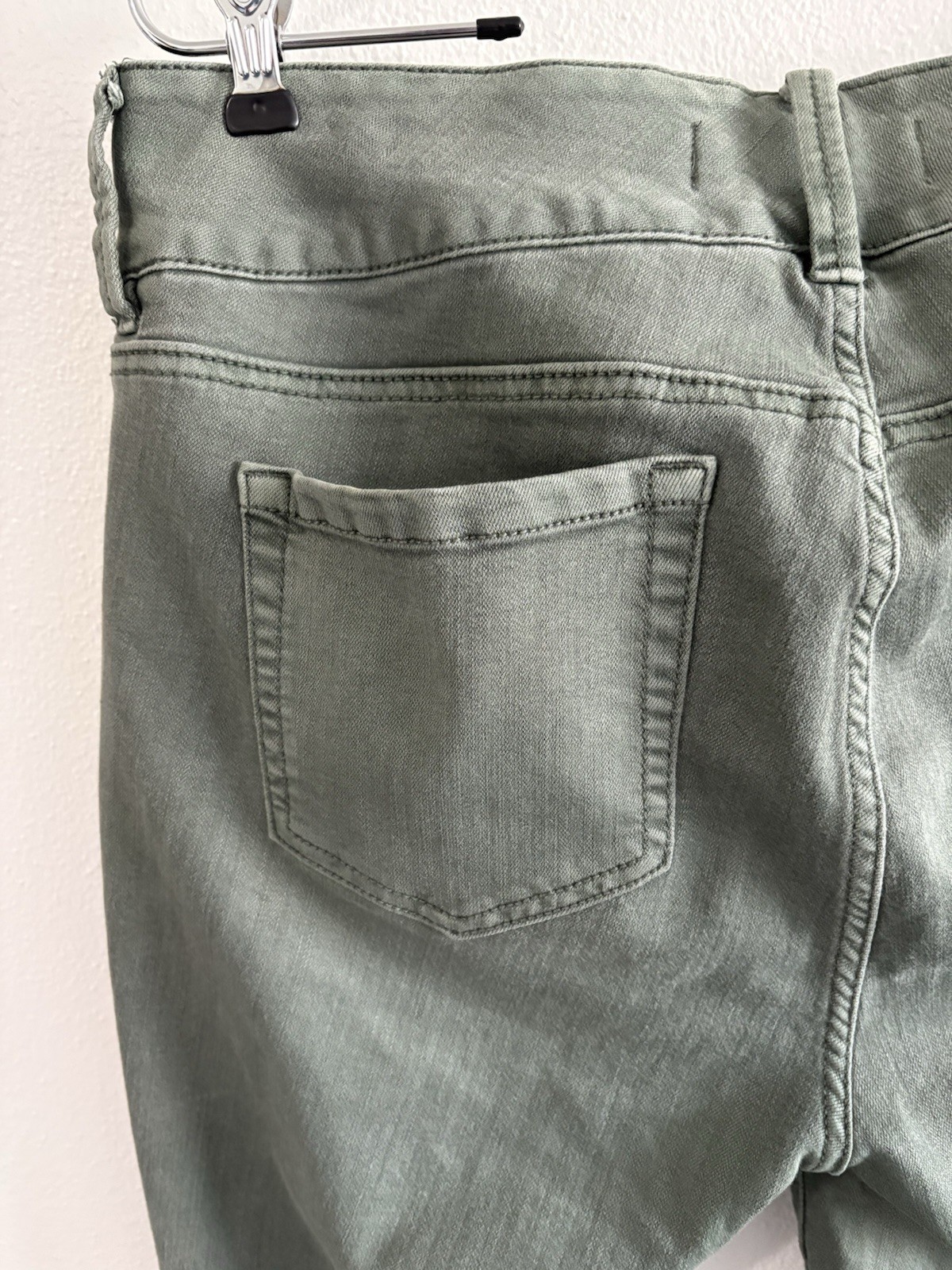 Torrid First at Fit Multi Zip High Rise Skinny Jeggings Olive Green 12R