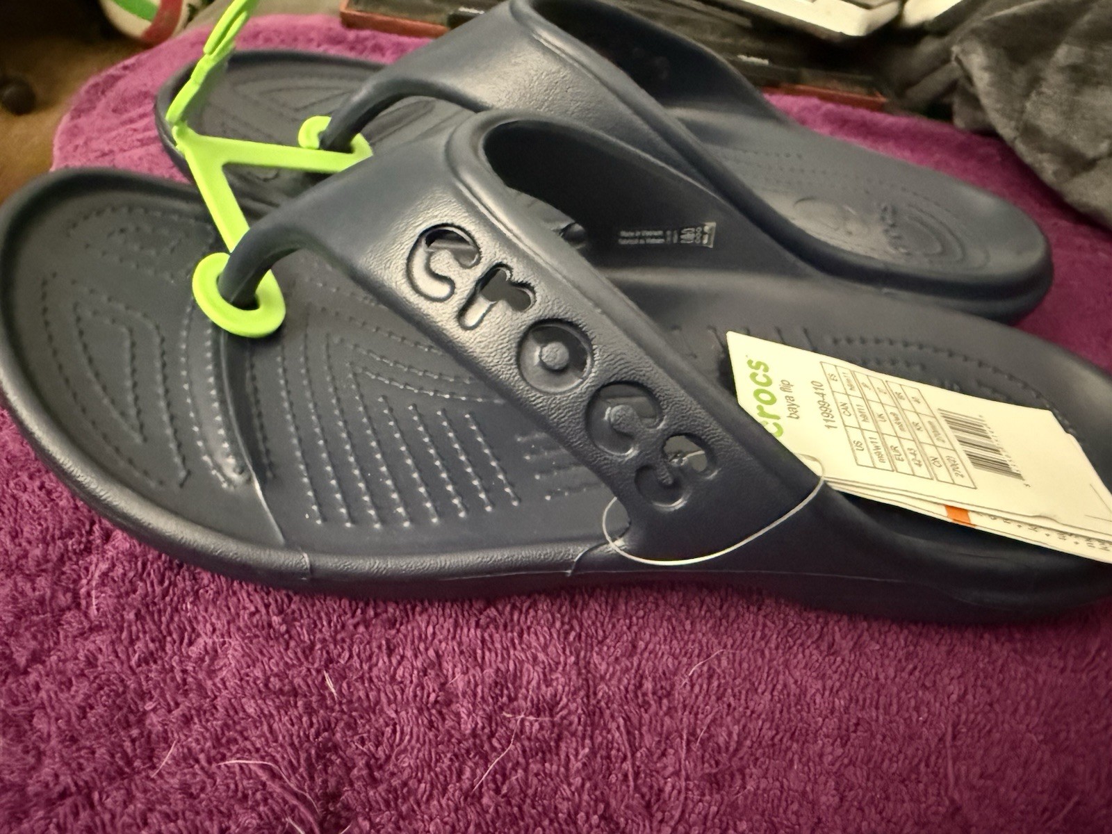 Crocs Adult Baya ll Flip Flop Sandals M9 W11 Blue Iconic Comfort Slide On Casual