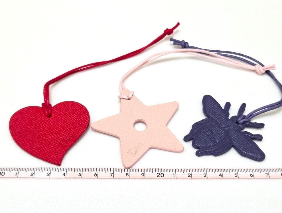 Christian Dior Novelty Bag Charm Set Heart Star Bee Boxed Auth