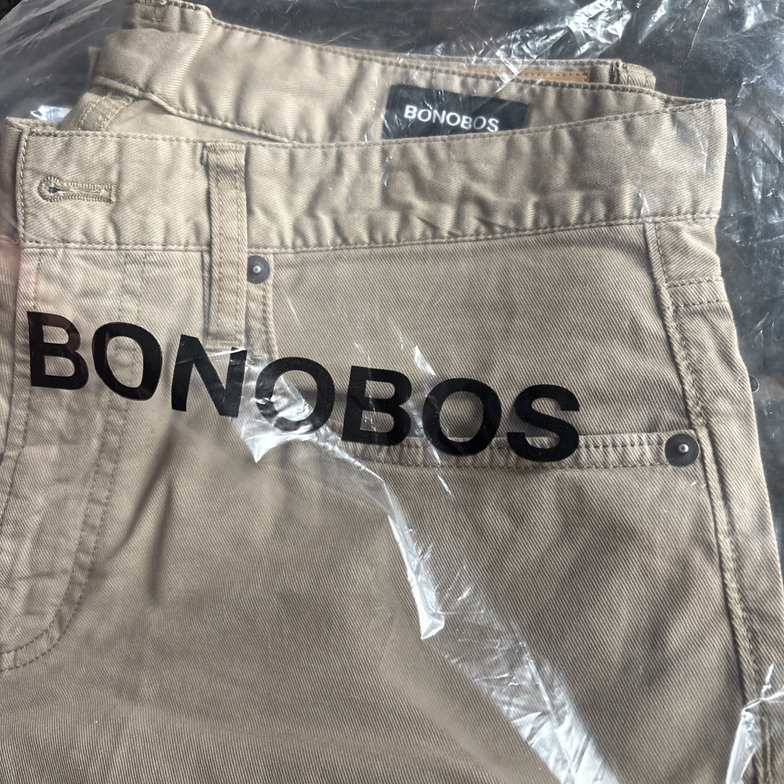 Bonobos Lightweight Travel Jeans Slim Fit Sand Tan Khaki 33×30 New R195-