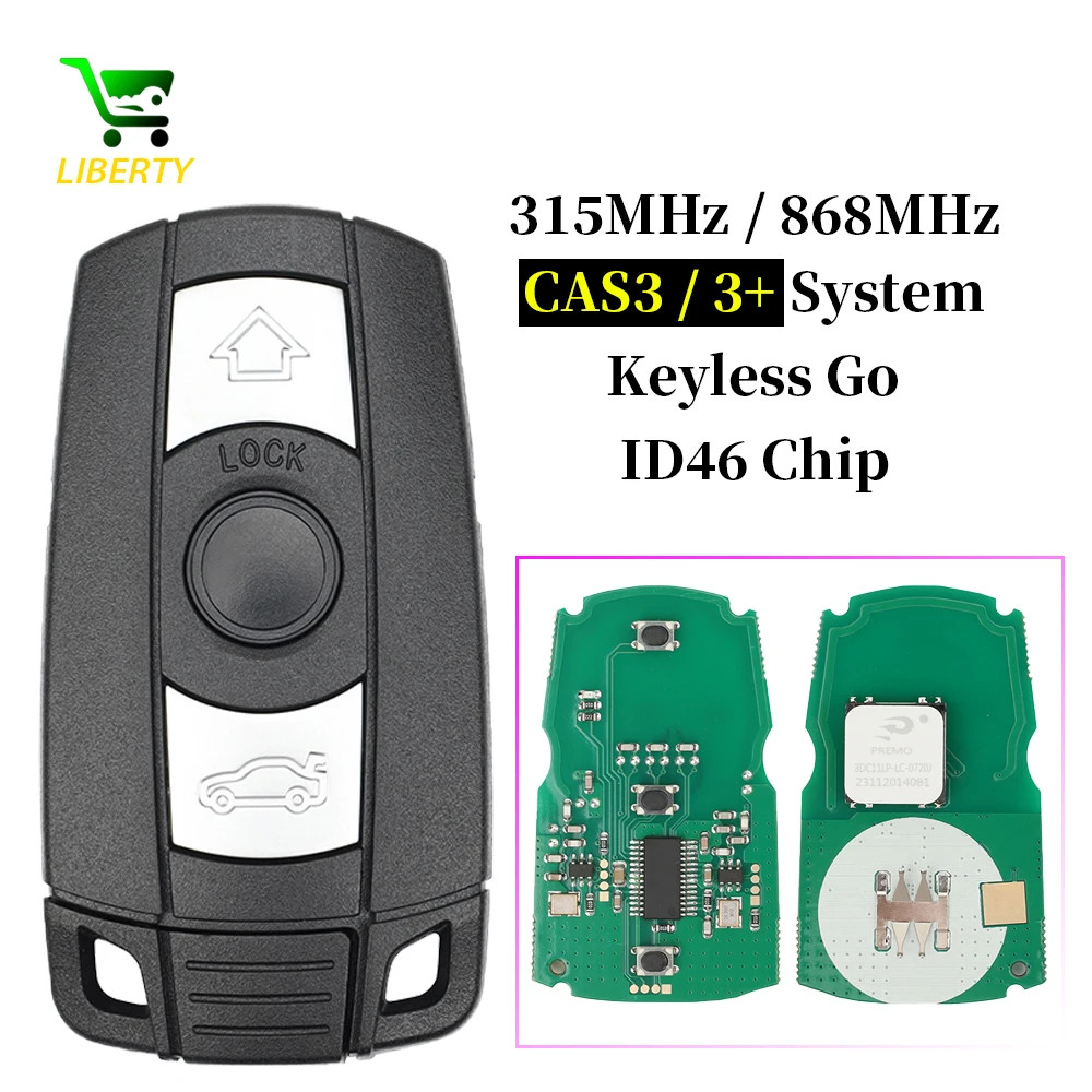 315/868MHz Keyless Go Remote Smart Key for BMW 3, 5 Series CAS3 X5 X6 Z4 E70
