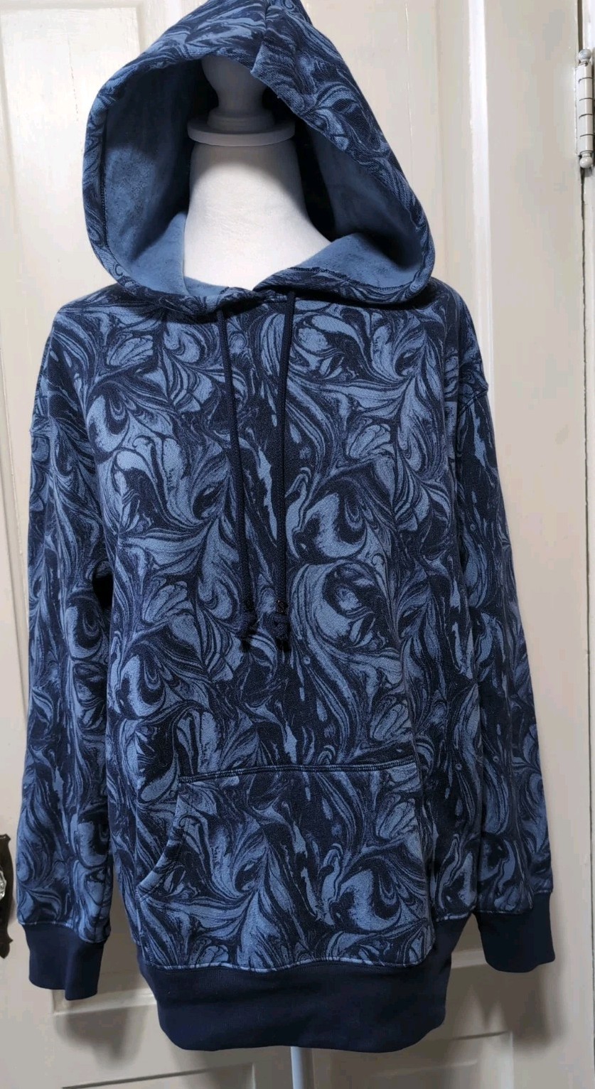 Victorias Secret Hoodie Blue Ocean Pullover Sweatshirt Women’s ES(1349)