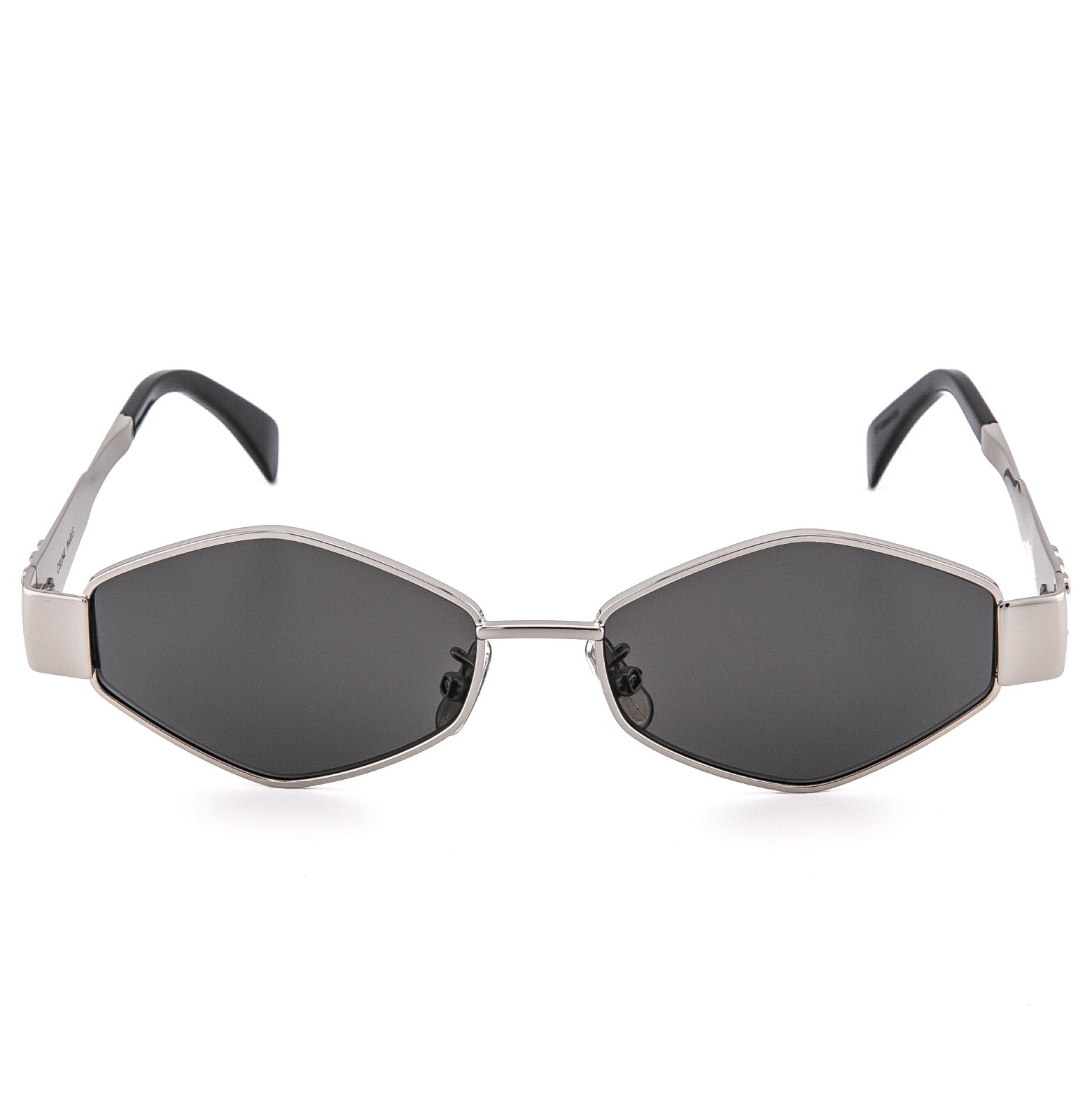 CELINE CL40254U 40254 METAL TRIOMPHE Silver Gray Oval Unisex Sunglasses 16A