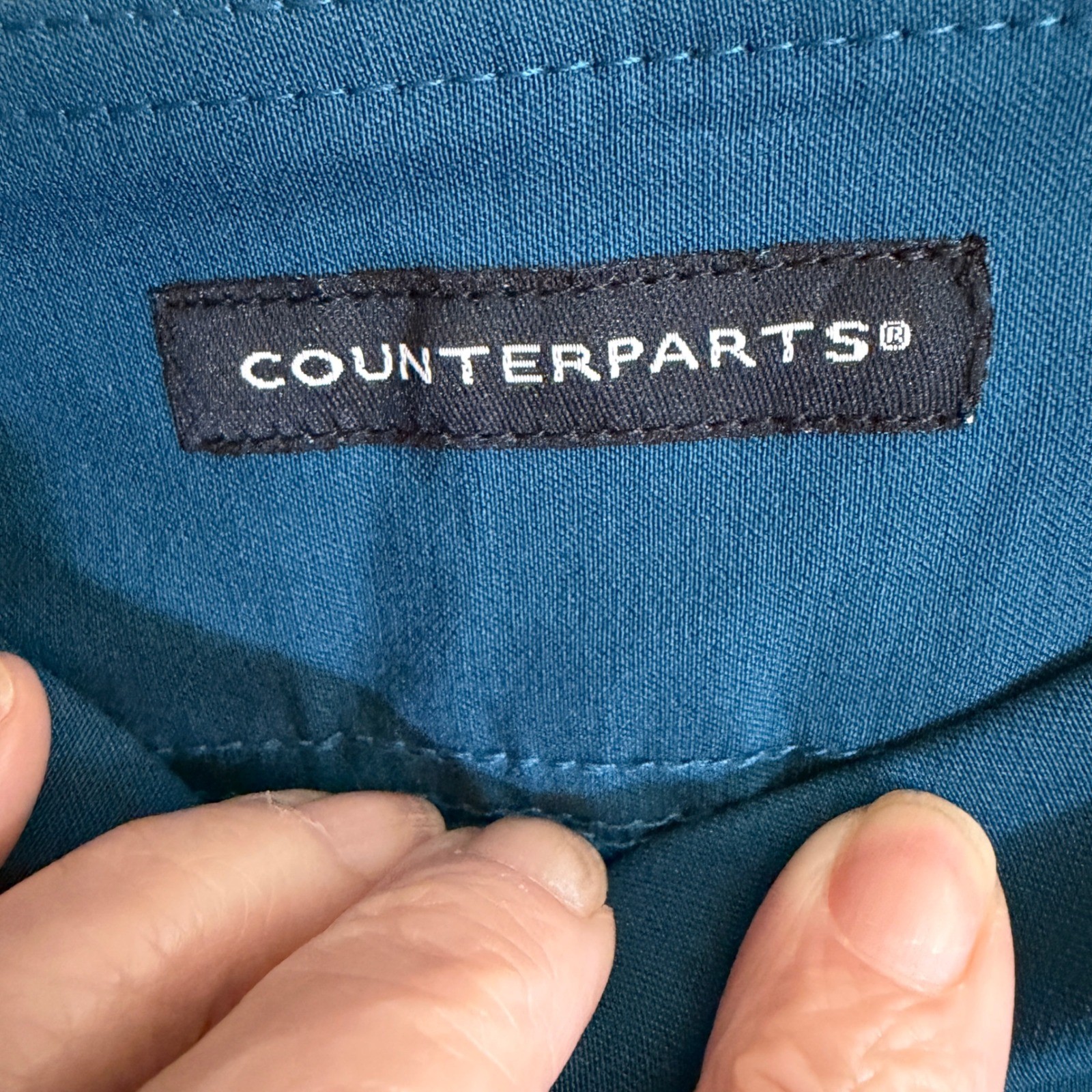 Counterparts Slim Leg Pants Womens S Teal Super Stretch Mid Rise Sailor NEW
