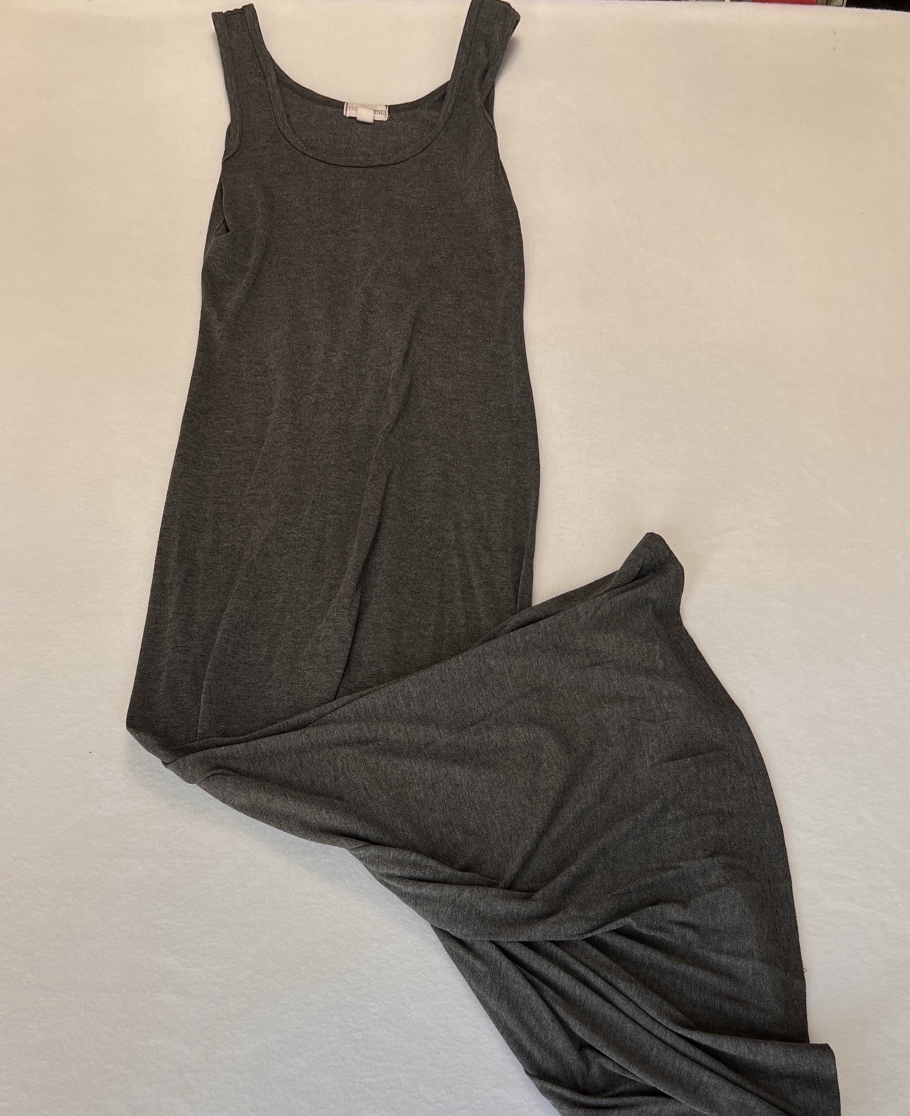 Zenana Scoop Neck Sleeveless Maxi Dress in Ash Grey Size Small Minimalist