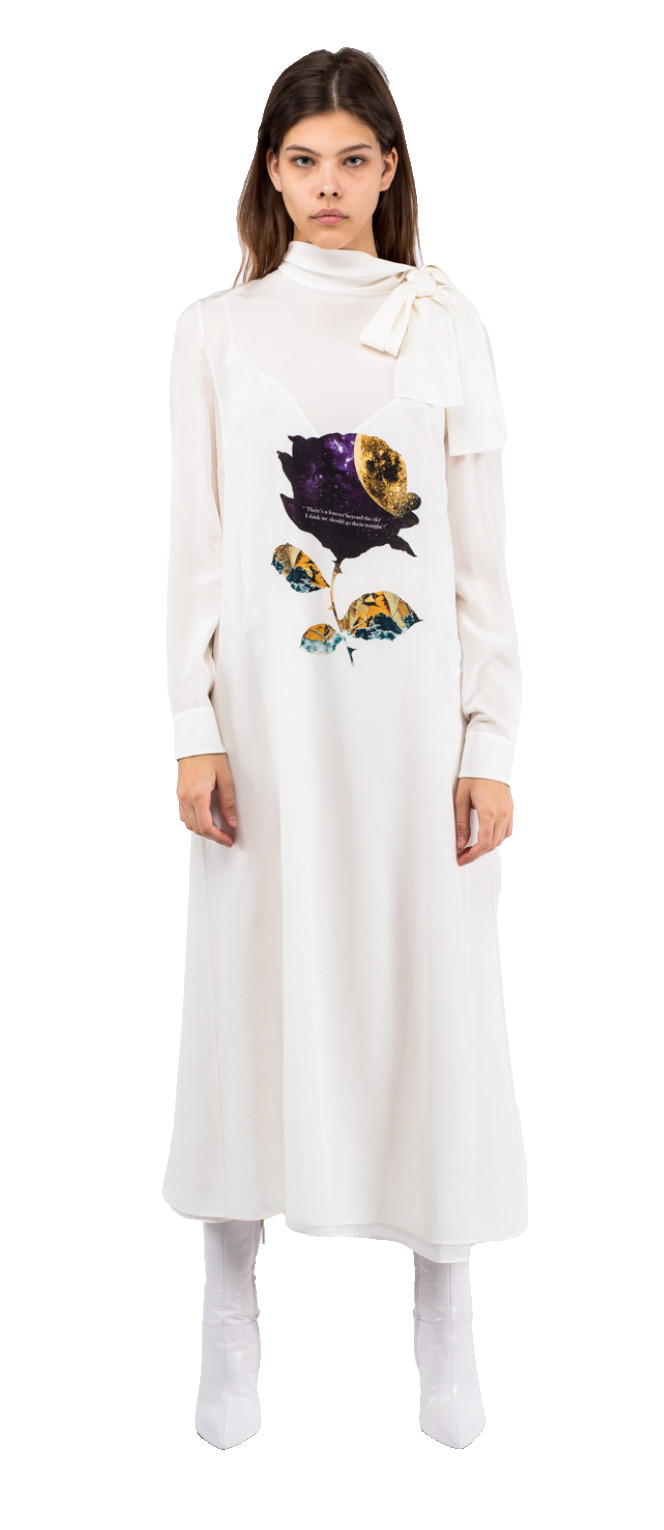 Valentino Garavani Silk Dress Midikleid Midi-Dress Emancipation of Poetry New S